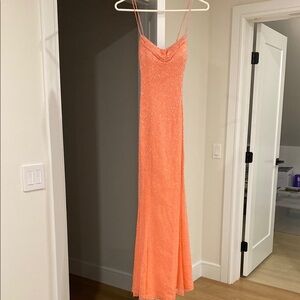 Salmon Pink Spaghetti Strap Slip Dress for Prom